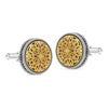 925 Sterling Silver 14K Gold-Plated Two-Tone Vintage Flower Pattern Cufflinks For Man