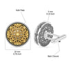 925 Sterling Silver 14K Gold-Plated Two-Tone Vintage Flower Pattern Cufflinks For Man