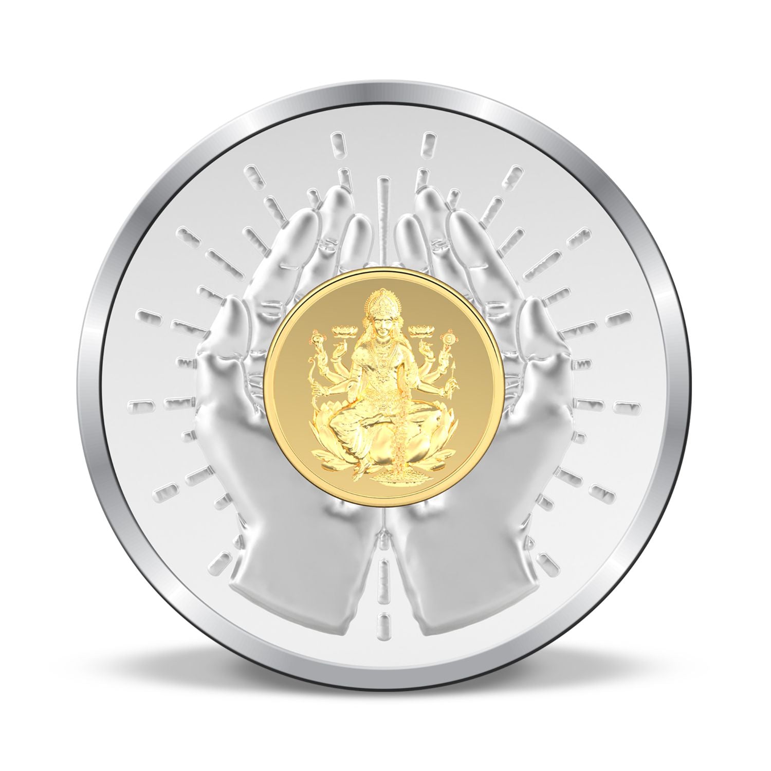 Precious Moments Buy 1 Gram Gold and 10 Gram Silver Lakshmi Shagun Wedding Blessing BIS Hallmarked Coin by ACPL