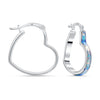 925 Sterling Silver Opal Love Theme Heart Shaped Hoop Earrings for Women