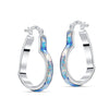 925 Sterling Silver Opal Love Theme Heart Shaped Hoop Earrings for Women