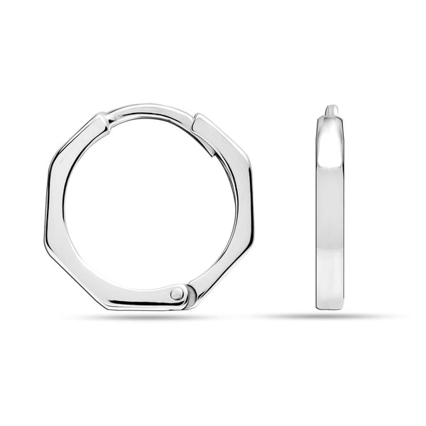 925 Sterling Silver Chunky Cuff Huggie Hoop Earring for Men