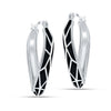 925 Sterling Silver Oval Twisted Hoop Earrings for Women