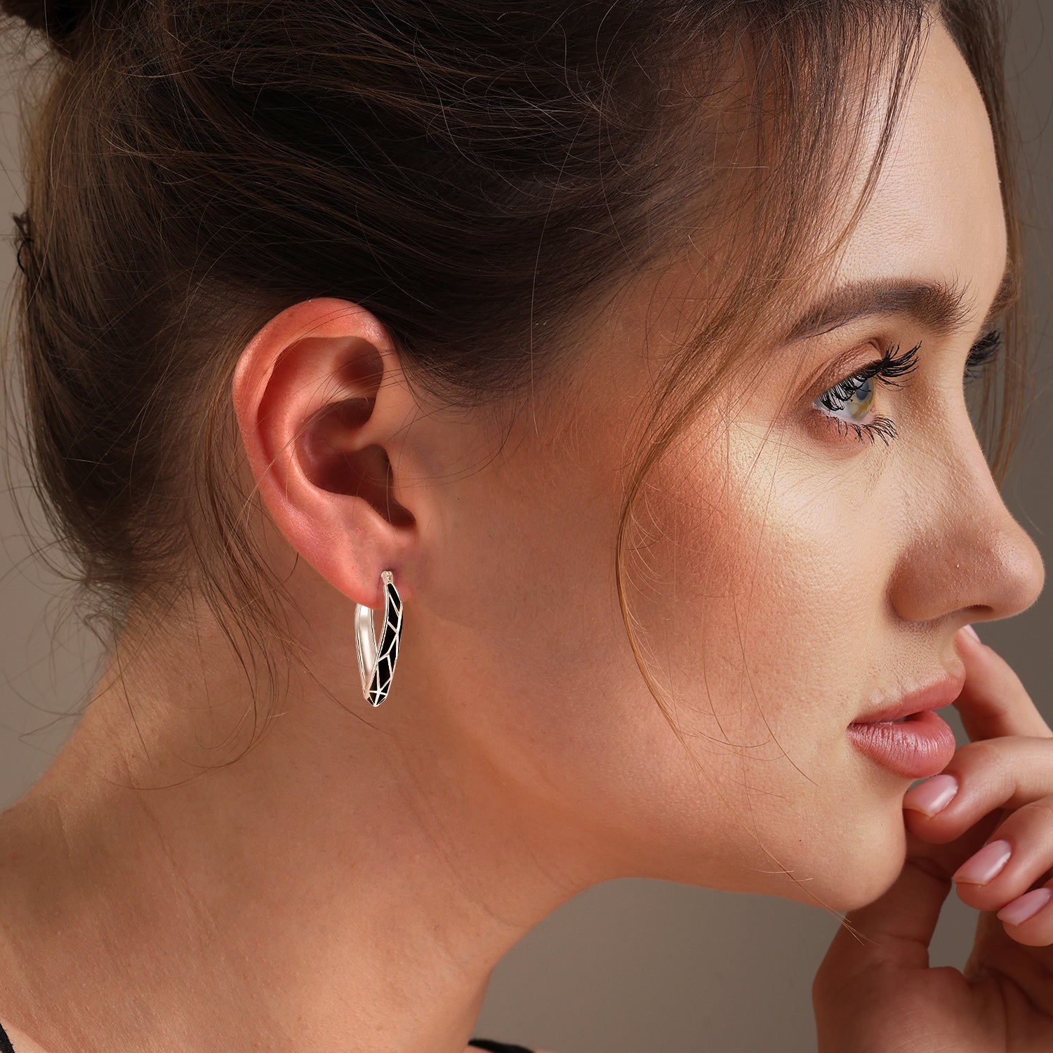 925 Sterling Silver Oval Twisted Hoop Earrings for Women