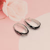 925 Sterling Silver Oval Twisted Hoop Earrings for Women