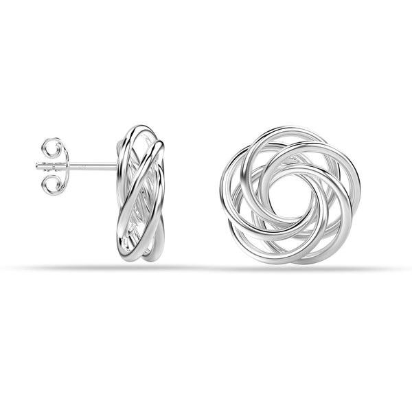 925 Sterling Silver Love Knot Stud Earrings for Women