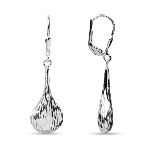 925 Sterling Silver Diamond Cut Earrings for Teen Women