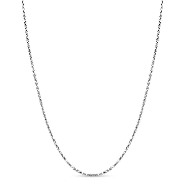 925 Sterling Silver Popcorn Adjustable Sliding Chain Necklace for Women