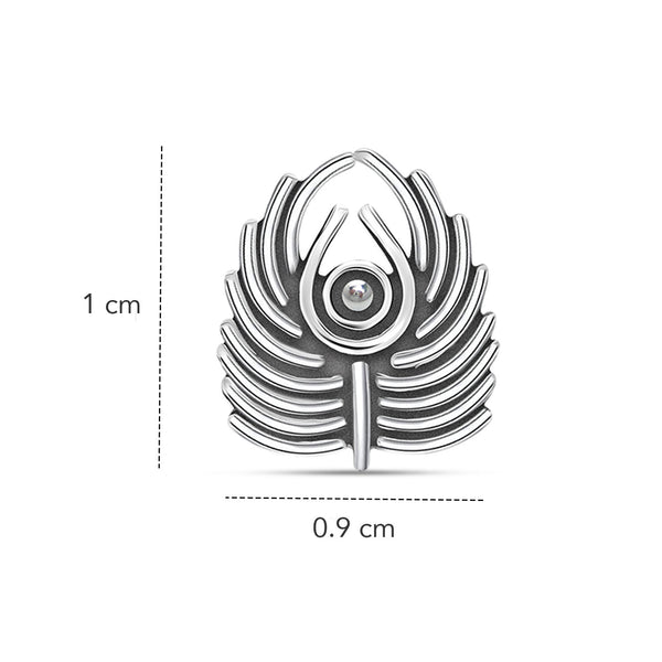 925 Sterling Silver Antique Peacock Feather Nose Pin for Women