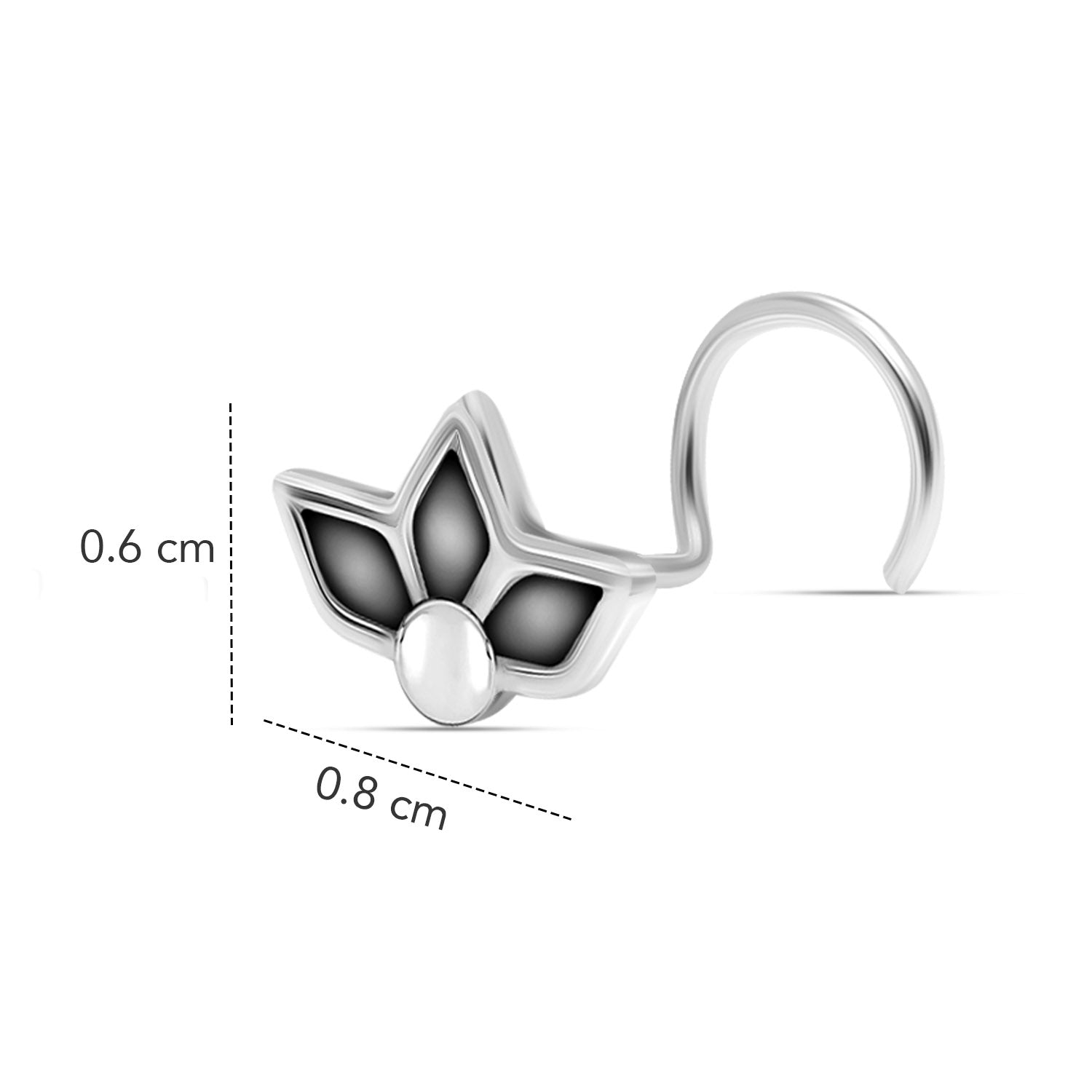 925 Sterling Silver Flower Petals Nose Pin for Women