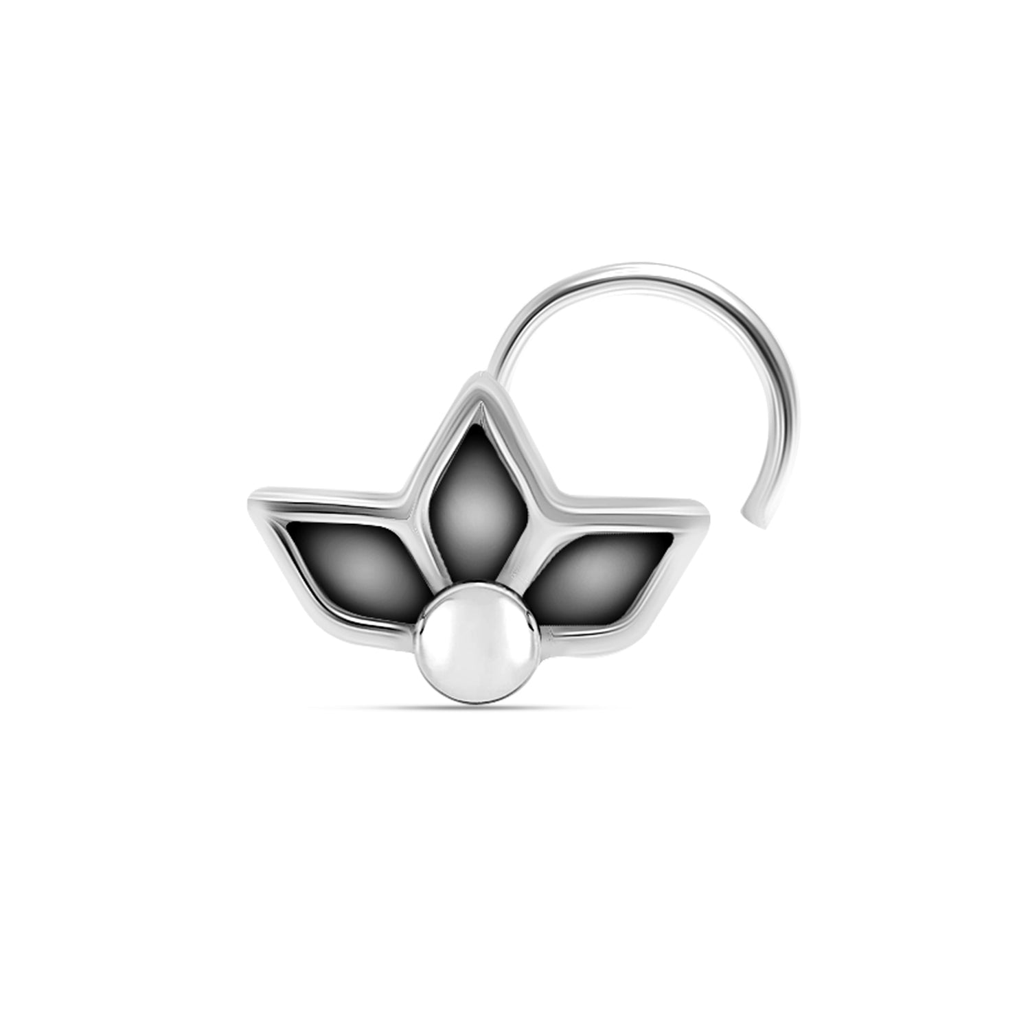 925 Sterling Silver Flower Petals Nose Pin for Women