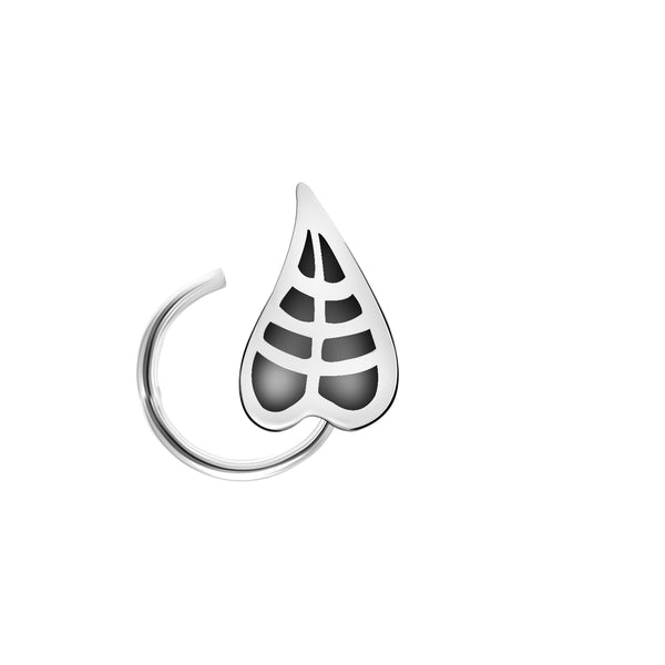 925 Sterling Silver Antique Peepal Leaf Nose Pin Studs for Women