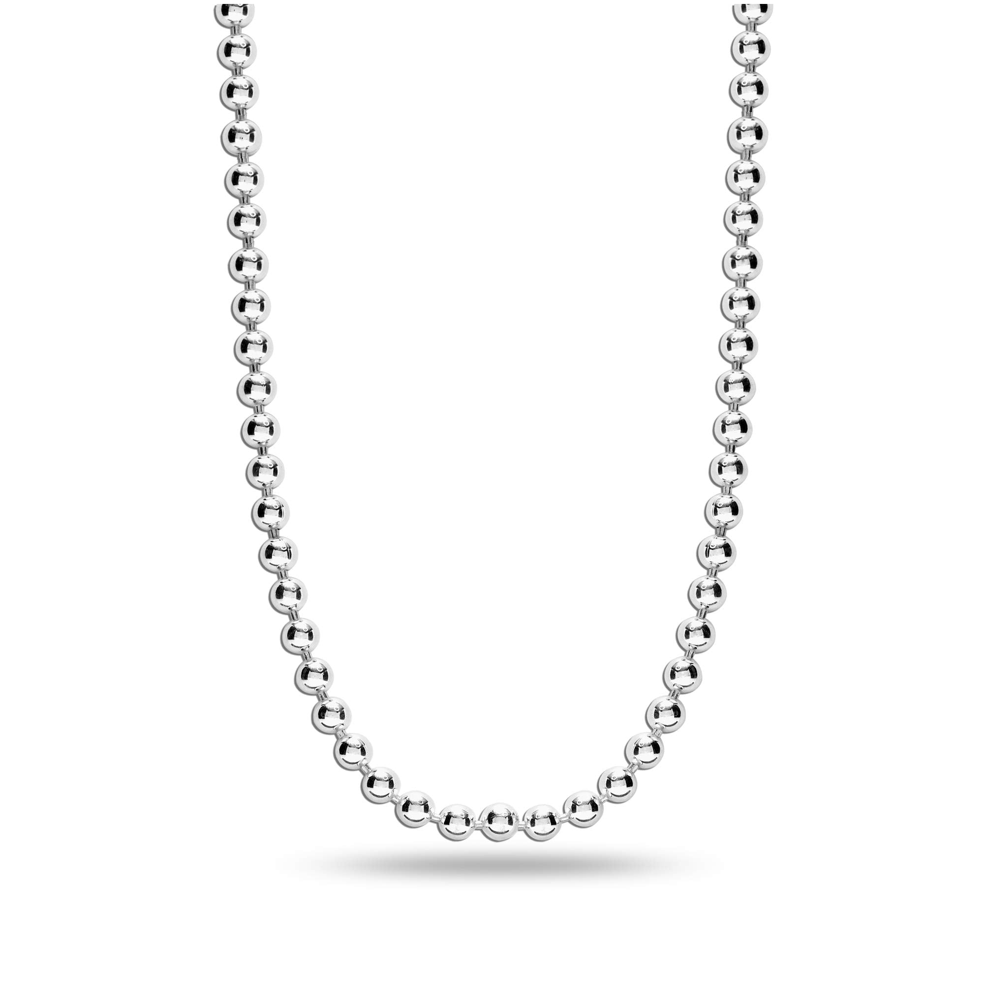 925 Sterling Silver Italian Ball-Chain Necklace for Women 0.3 CM