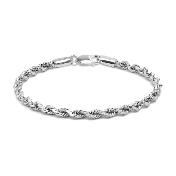 925 Sterling Silver Rope Chain Bracelet for Women and Men
