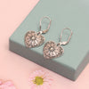 925 Sterling Silver Diamond-Cut Filigree Heart Enamel Drop Dangle Earrings For Women