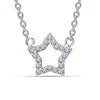 925 Sterling Silver CZ Open Star Pendant Necklace for 14 to 16 Years Children | Gifts for Kids