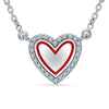925 Sterling Silver Rhodium-Plated Red Heart & CZ Necklace for 14 to 16 Years Children | Gifts for Kids