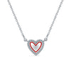 925 Sterling Silver Rhodium-Plated Red Heart & CZ Necklace for 14 to 16 Years Children | Gifts for Kids