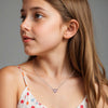 925 Sterling Silver Rhodium-Plated Red Heart & CZ Necklace for 14 to 16 Years Children | Gifts for Kids