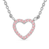 925 Sterling Silver Rhodium-Plated Pave Cubic Zirconia Heart Pendant Necklaces for 14 to 16 Years Children | Gifts for Kids