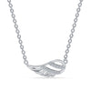 925 Sterling Silver Rhodium-Plated CZ Angel Wing Necklace for 14 to 16 Years Children | Gifts for Kids