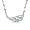 925 Sterling Silver Rhodium-Plated CZ Angel Wing Necklace for 14 to 16 Years Children | Gifts for Kids