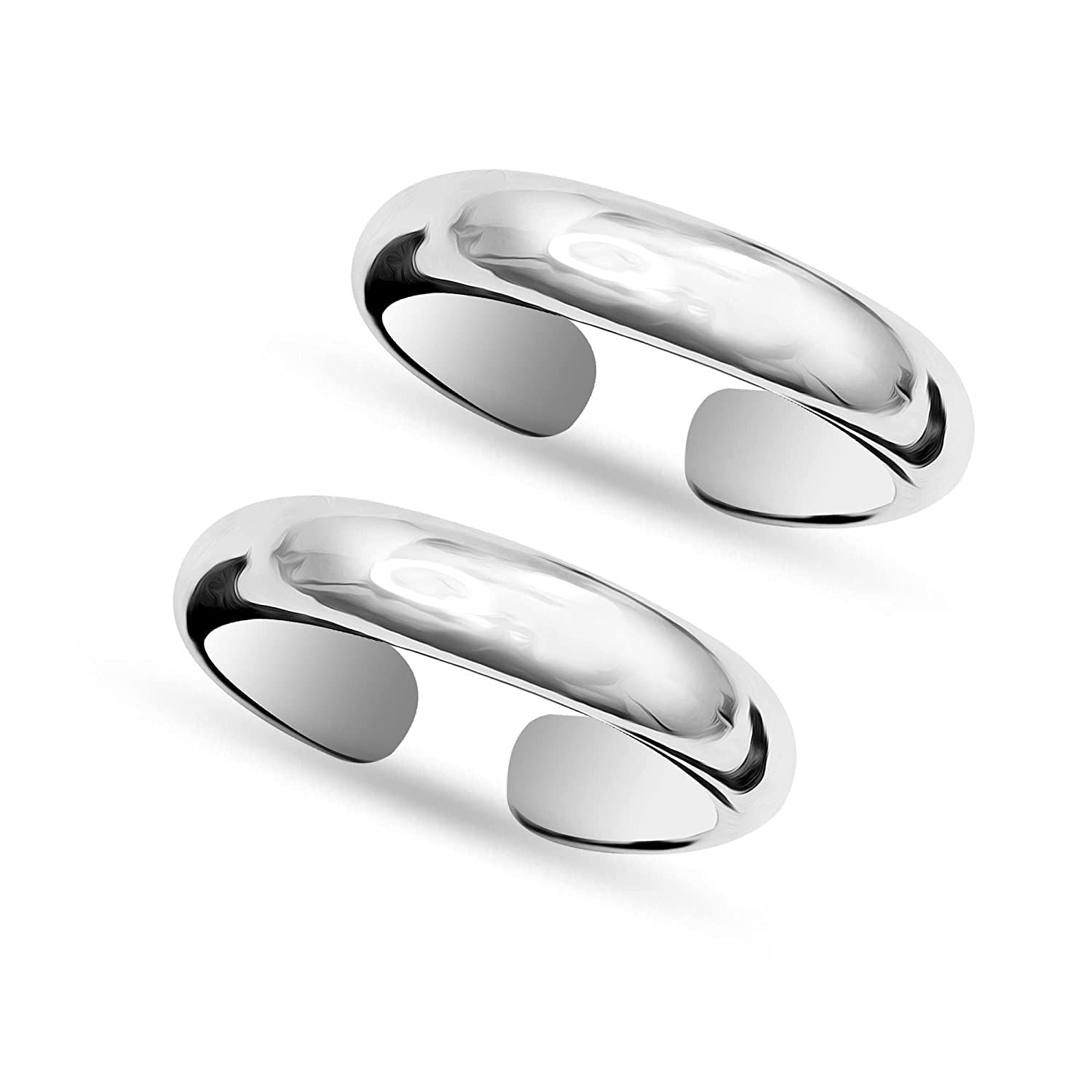 925 Sterling Silver Classic Adjustable Toe Rings for Women