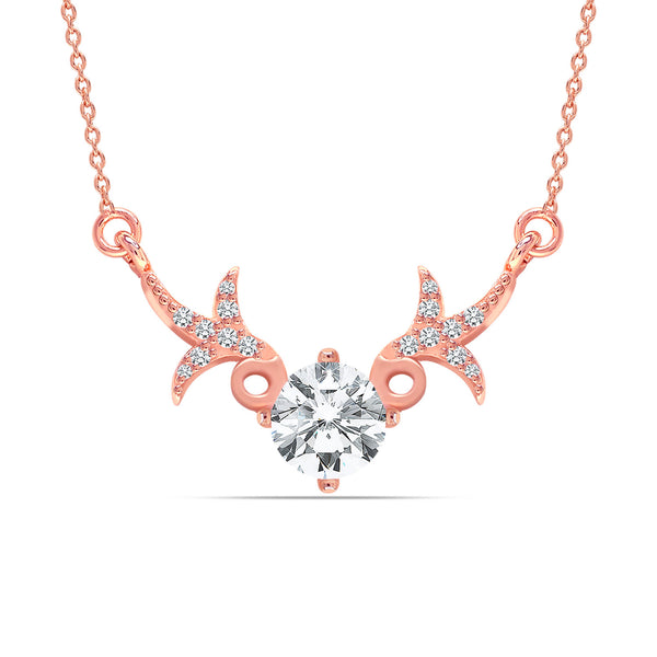 925 Sterling Silver Rose Gold Plated Love Bouquet Mangalsutra Necklace for Women