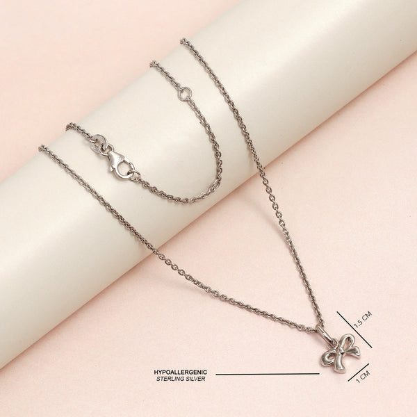 925 Sterling Silver Bowknot Pendant Necklace for 12 to 16 Years Children | Gifts for Kids