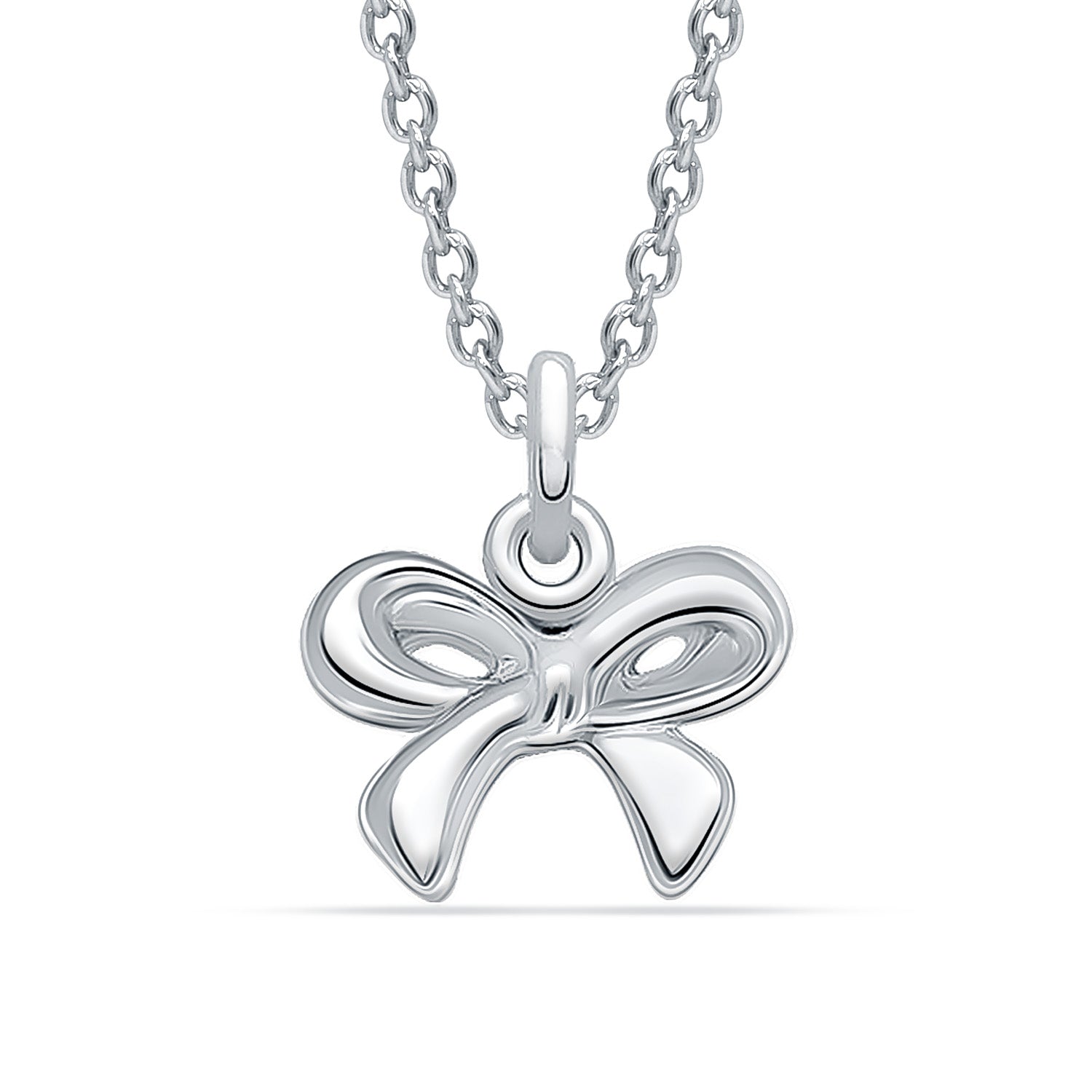 925 Sterling Silver Bowknot Pendant Necklace for 12 to 16 Years Children | Gifts for Kids