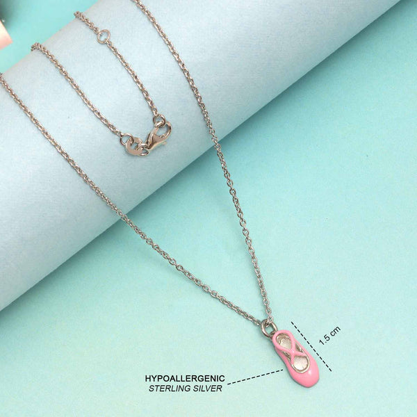 925 Sterling Silver Ballet Slippers Shoes Necklace Gift for 12 to 16 Years Kids Girl