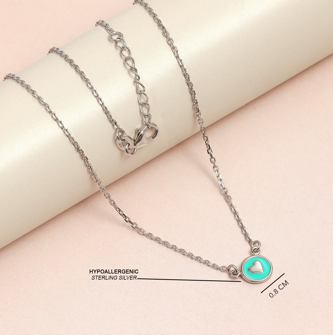 925 Sterling Silver Heart Pendant Necklace for 12 to 16 Years Children | Gifts for Kids