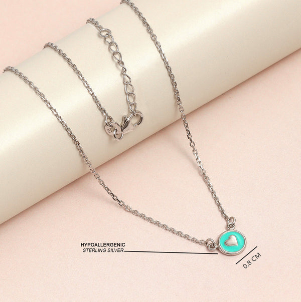 925 Sterling Silver Heart Pendant Necklace for 12 to 16 Years Children | Gifts for Kids