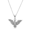 925 Silver Oxidized Eagle Pendant Necklace for Men and Women