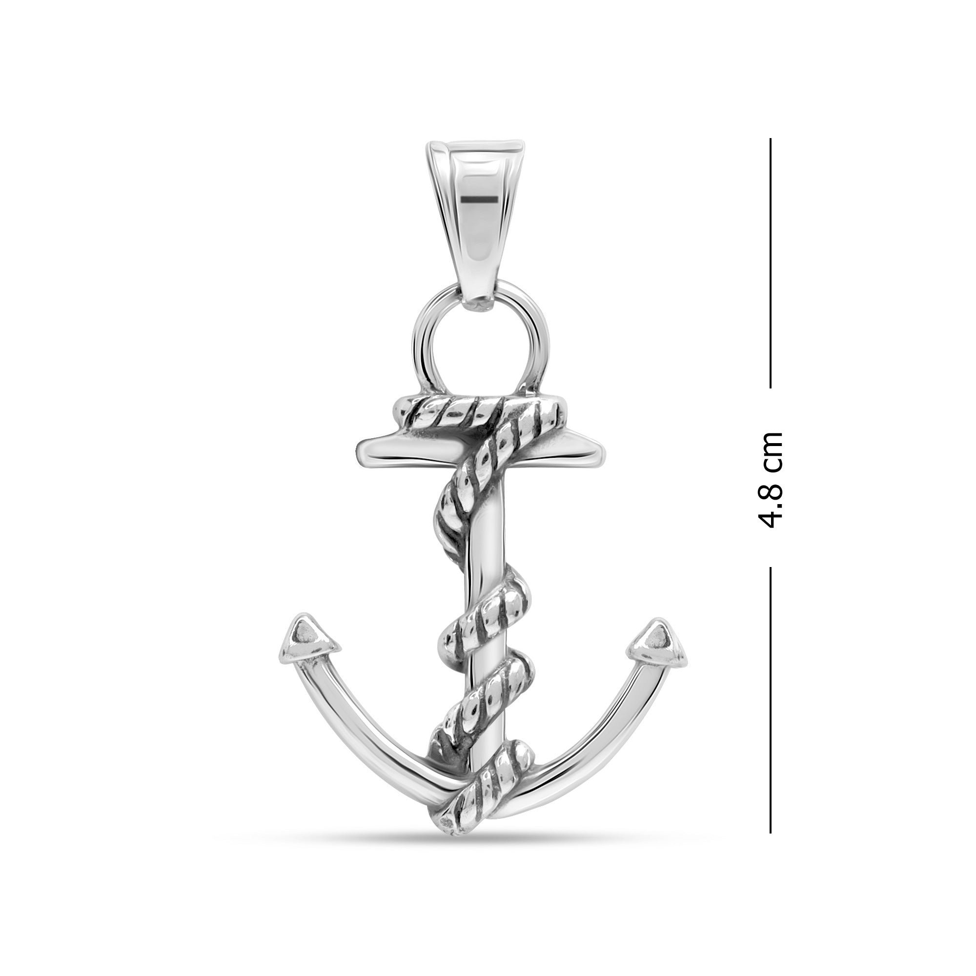 925 Sterling Silver Anchor Pendant for Men and Boys