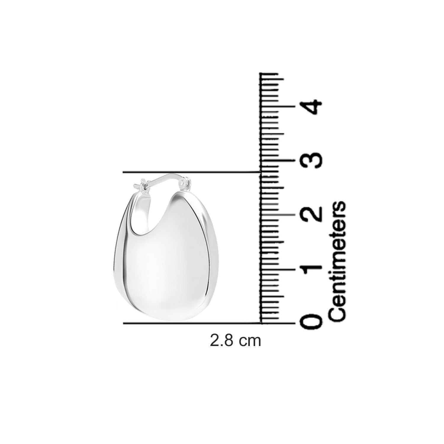 925 Sterling Silver Creole Puffy Plain Geometric Shaped Thick Puffed Click-Top Hoop Earrings for Women