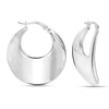 925 Sterling Silver Round Disc Click-Top Hoop Earrings For Women