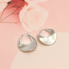 925 Sterling Silver Round Disc Click-Top Hoop Earrings For Women