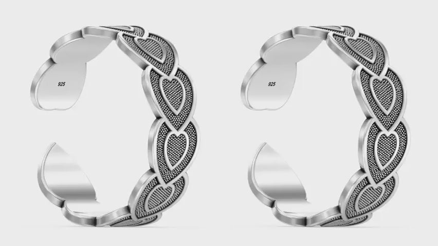 Buy 925 Sterling Silver Stylish Multi Heart Antique Toe Ring Online ...