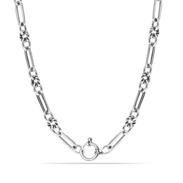 925 Sterling Silver Antique PaperClip Link Chain for Women