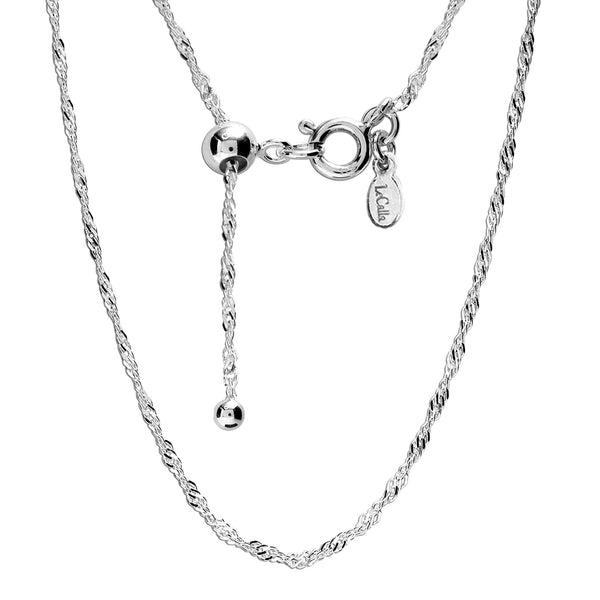 925 Sterling Silver Italian Singapore-Chain Necklace for Women