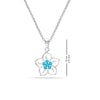 925 Sterling Silver Genuine Sky Blue Topaz Flower Pendant Necklace for Women Teen 18 Inches