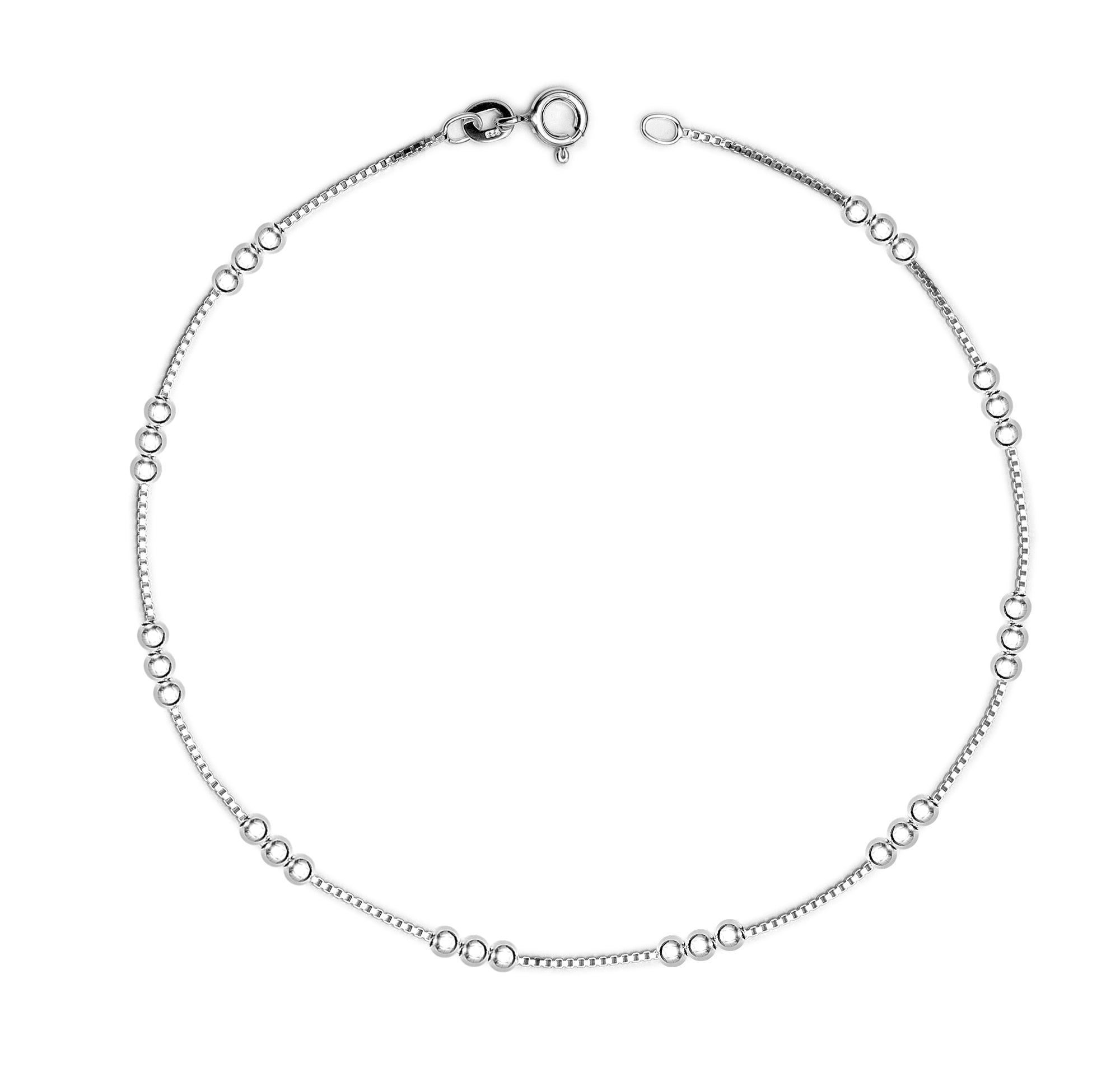 925 Sterling Silver Venetian Chain Anklets for Women Teen (SINGLE ANKLET)