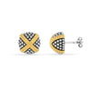 925 Sterling Silver Two-Tone Caviar Beaded Love Knot Stud Earring for Women Teen