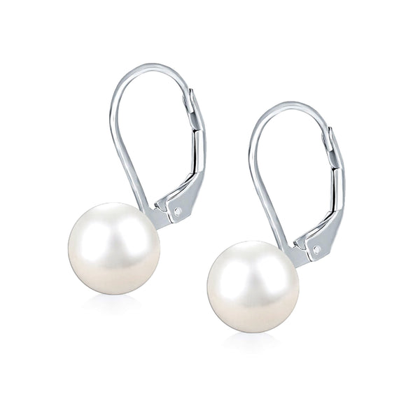 925 Sterling Silver Freshwater Pearl Leverback Earring for Women and Teen