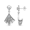 925 Sterling Silver Designer Oxidized Zircon Studded Dangler Earrings for Women and Girls