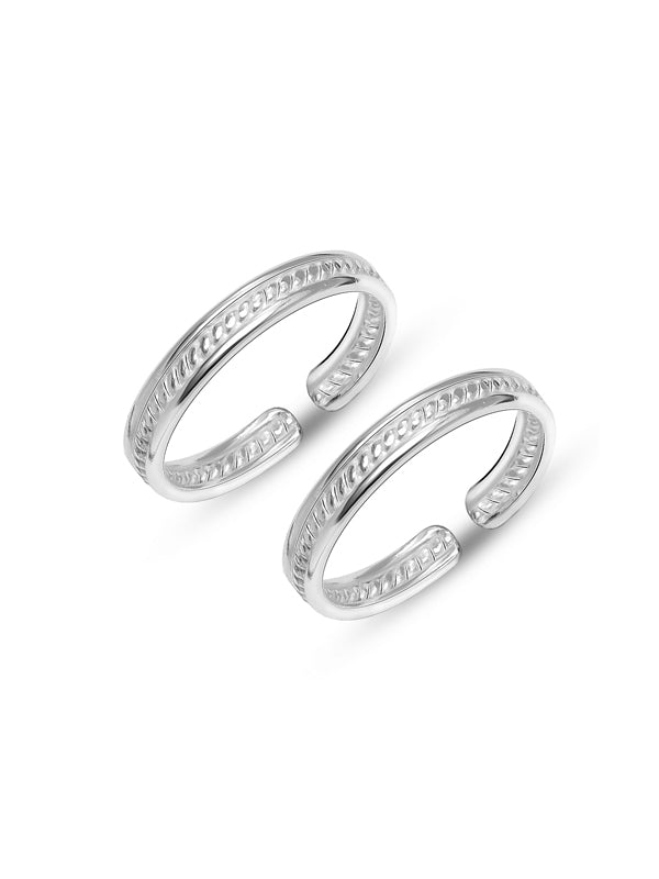 Ribbed Band Adjustable Toe Ring