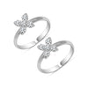 925 Sterling Silver Designer Cz Flower Toerings for Women