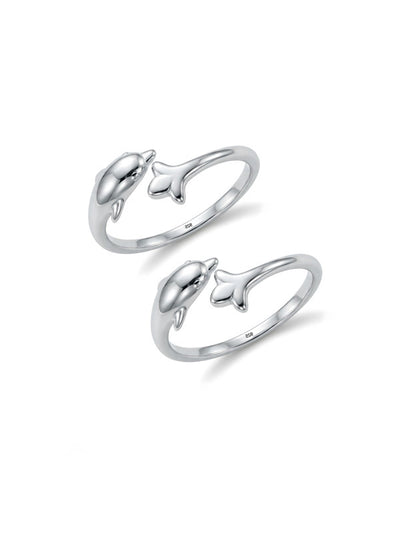 Sea Spirit Dolphin Inbuilt Silver Toe Ring