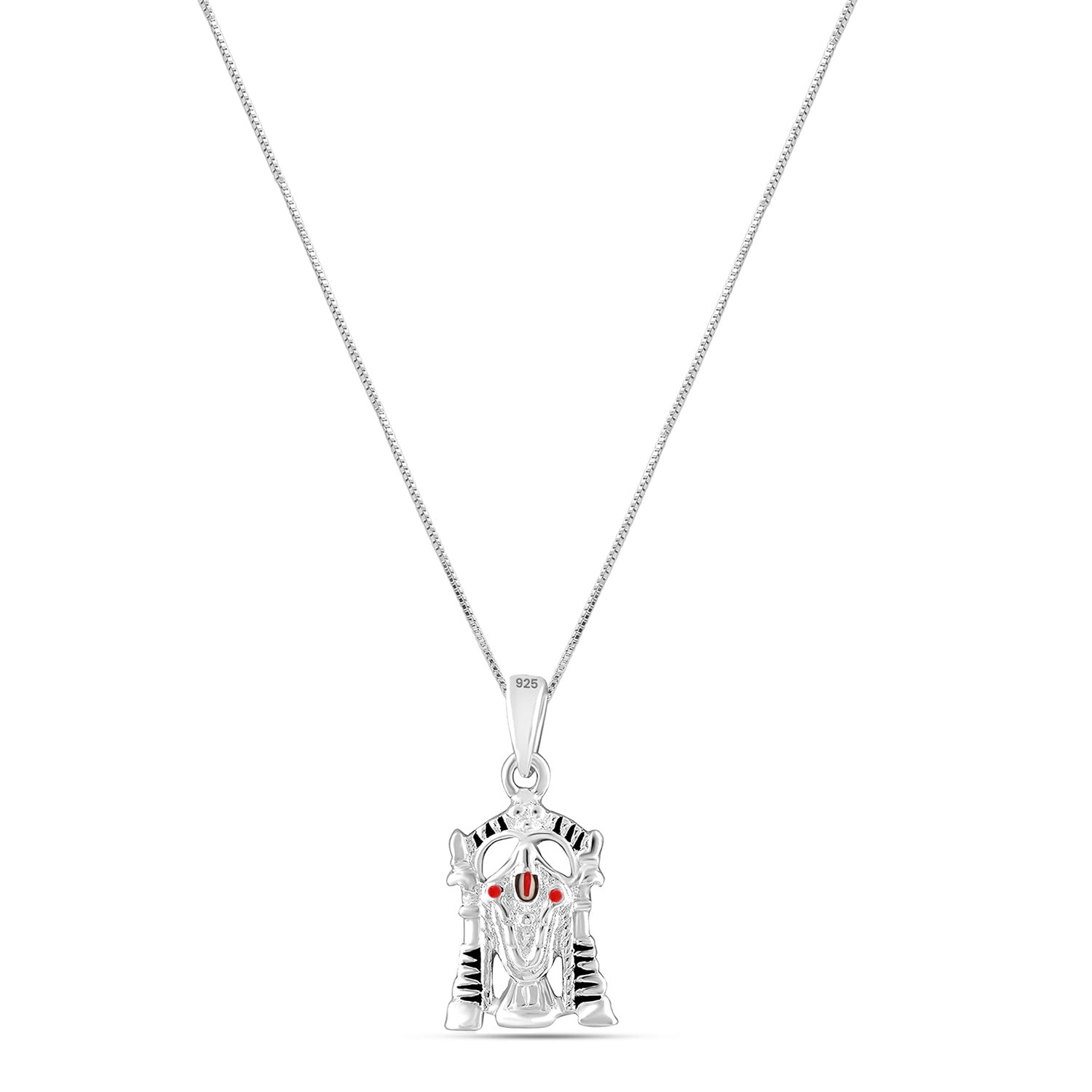 925 Sterling-Silver Tirupati Bala ji Pendant Necklace for Men Women